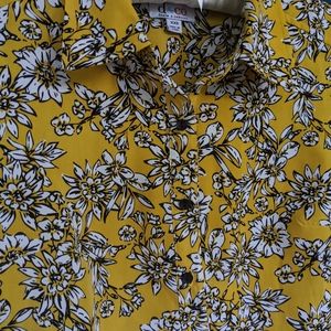 Wildflower Button Up Blouse by Denim & Co.